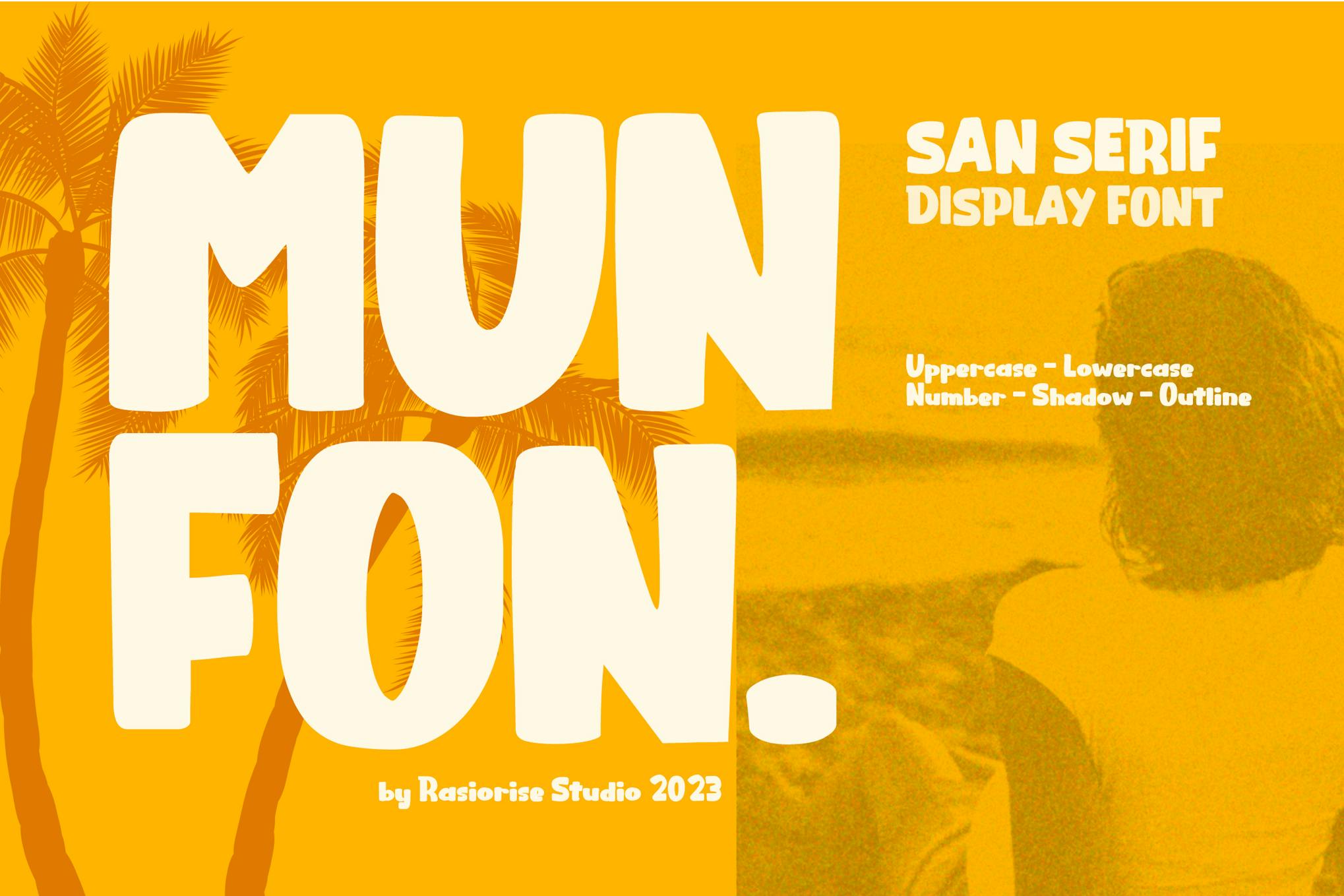 Munfon – Retro Sans Serif Display Font