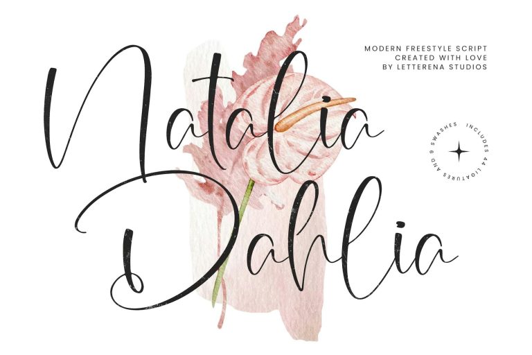 Natalia Dahlia Modern Freestyle Script