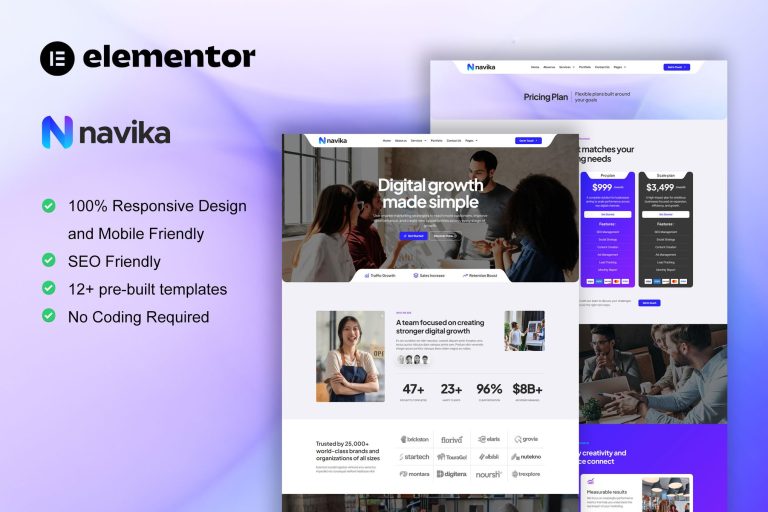Navika – Digital Marketing Agency Elementor Pro Template Kit