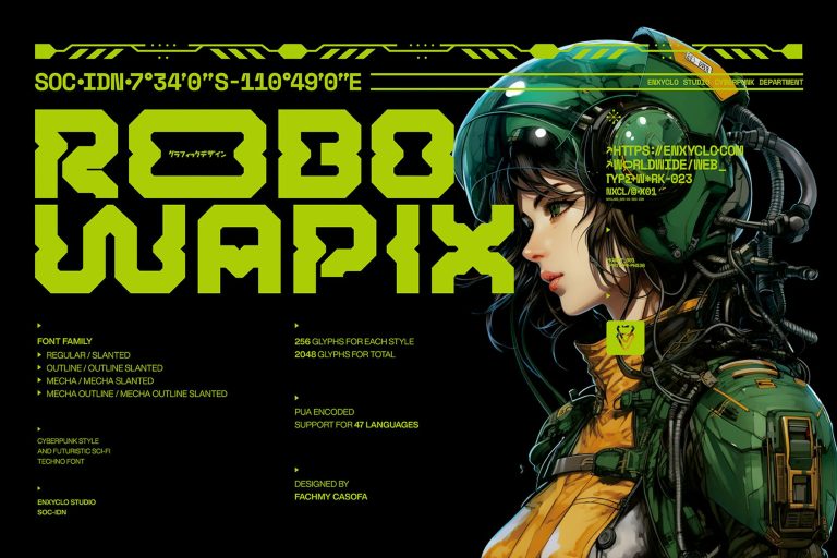 NCL Robowapix – Cyberpunk Futuristic Techno Font