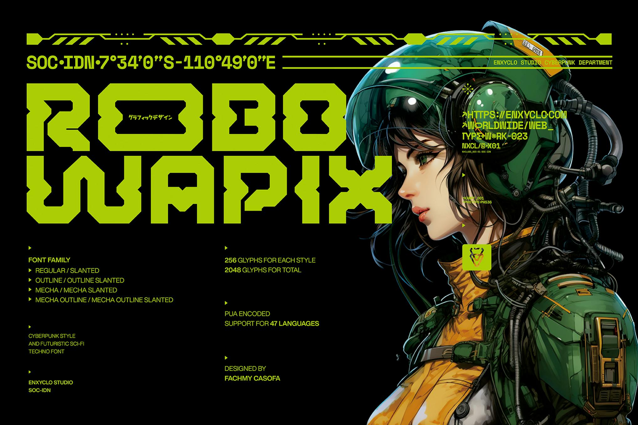 NCL Robowapix – Cyberpunk Futuristic Techno Font