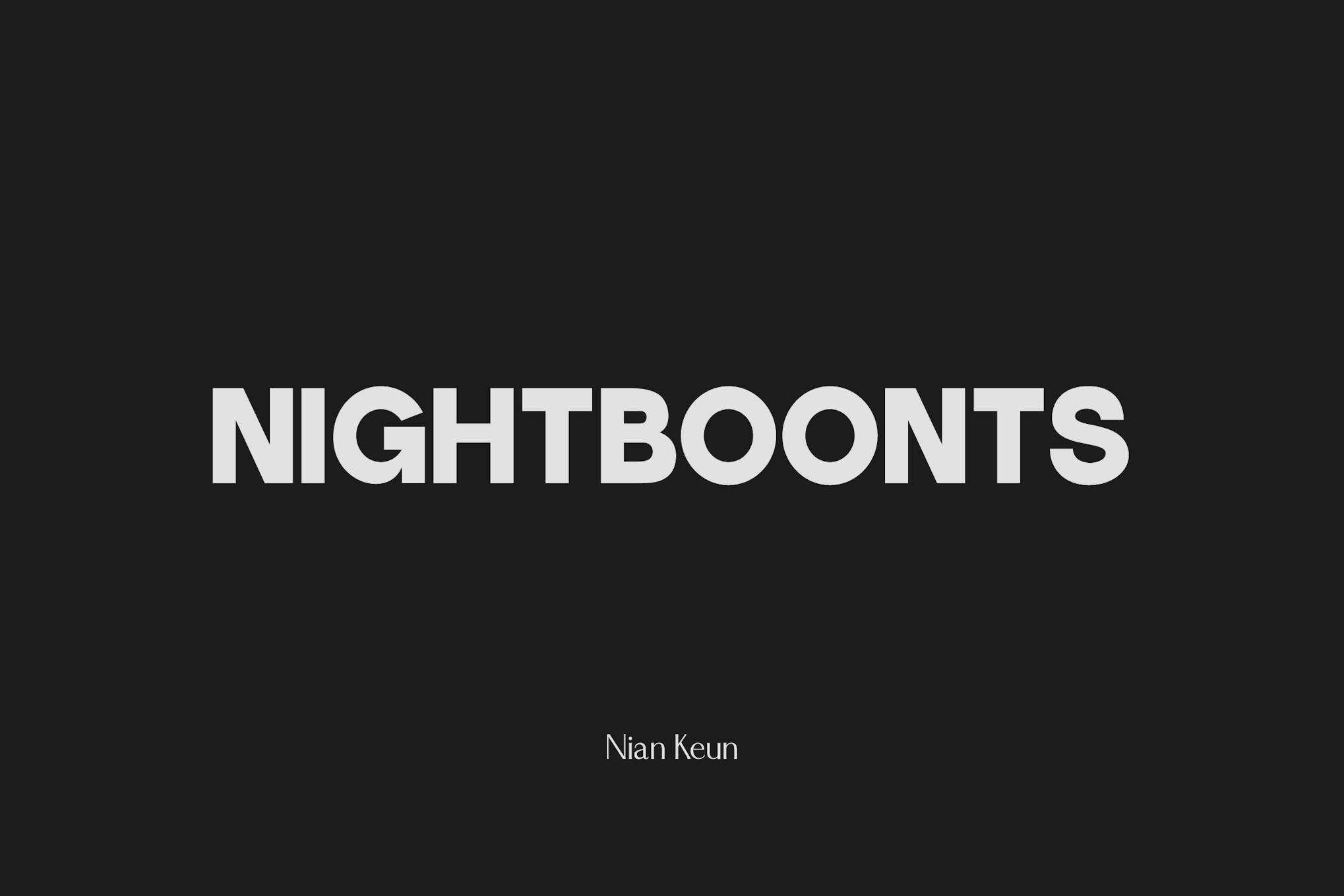 Nightboonts – Display Font
