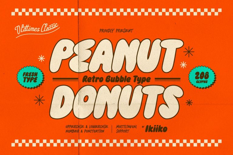 Peanut Donuts – Retro Bubble Font