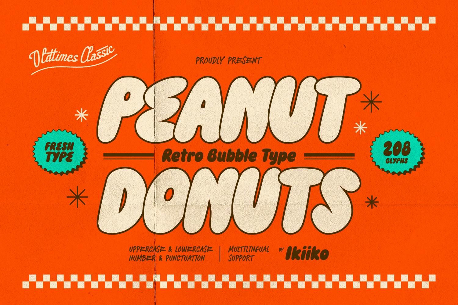 Peanut Donuts – Retro Bubble Font
