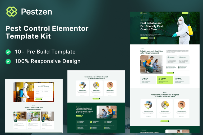 Pestzen – Pest Control Services Elementor Template Kit
