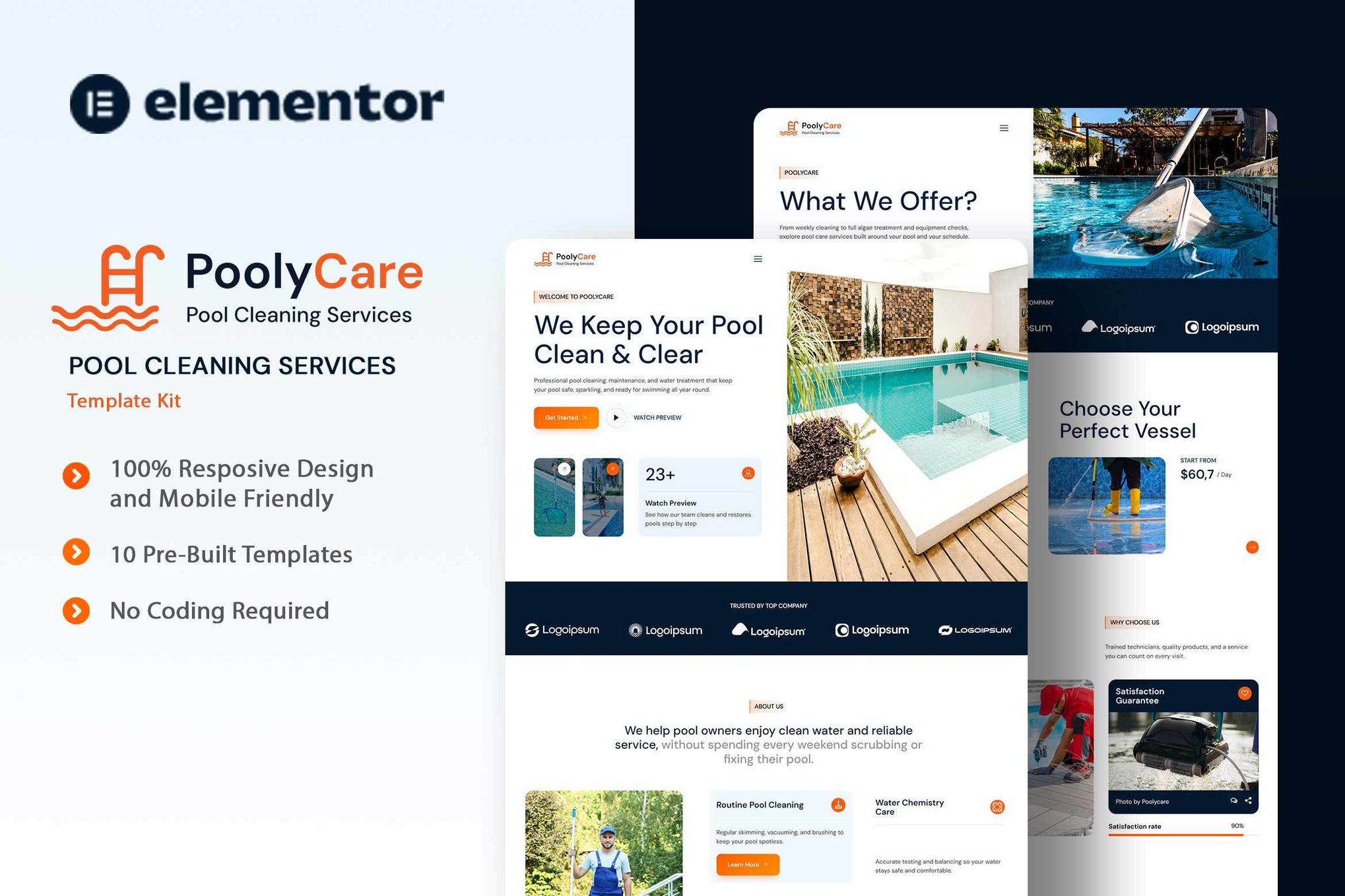 Poolycare – Pool Cleaning Services Elementor Template Kit