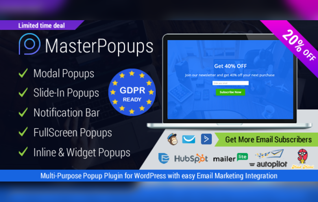 Popup Plugin for WordPress & Popup Editor – Master Popups for Email Subscription
