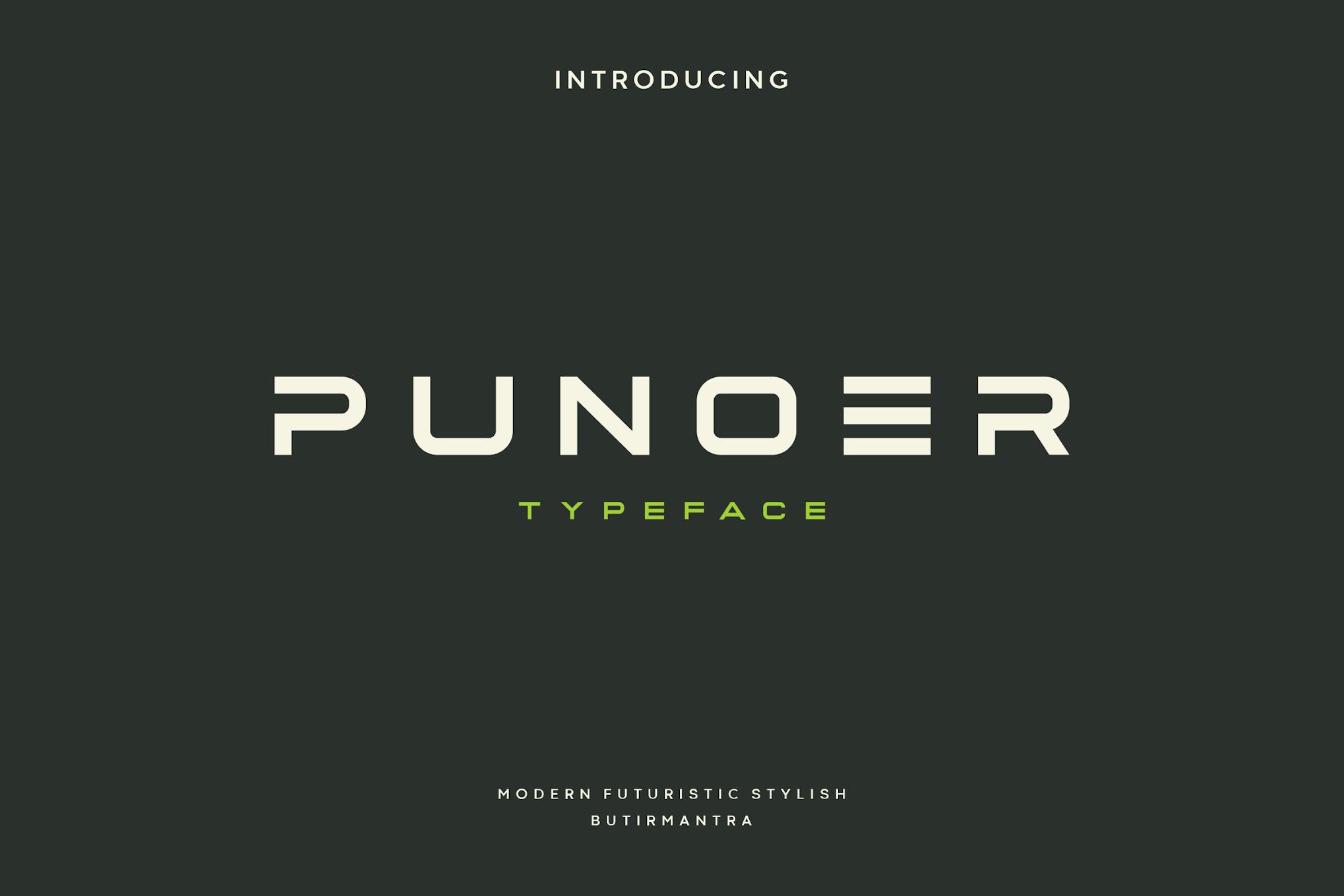 Punoer – Futuristic Font