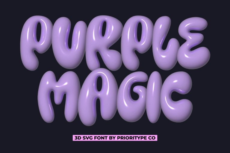 Purple Magic – 3D SVG Font
