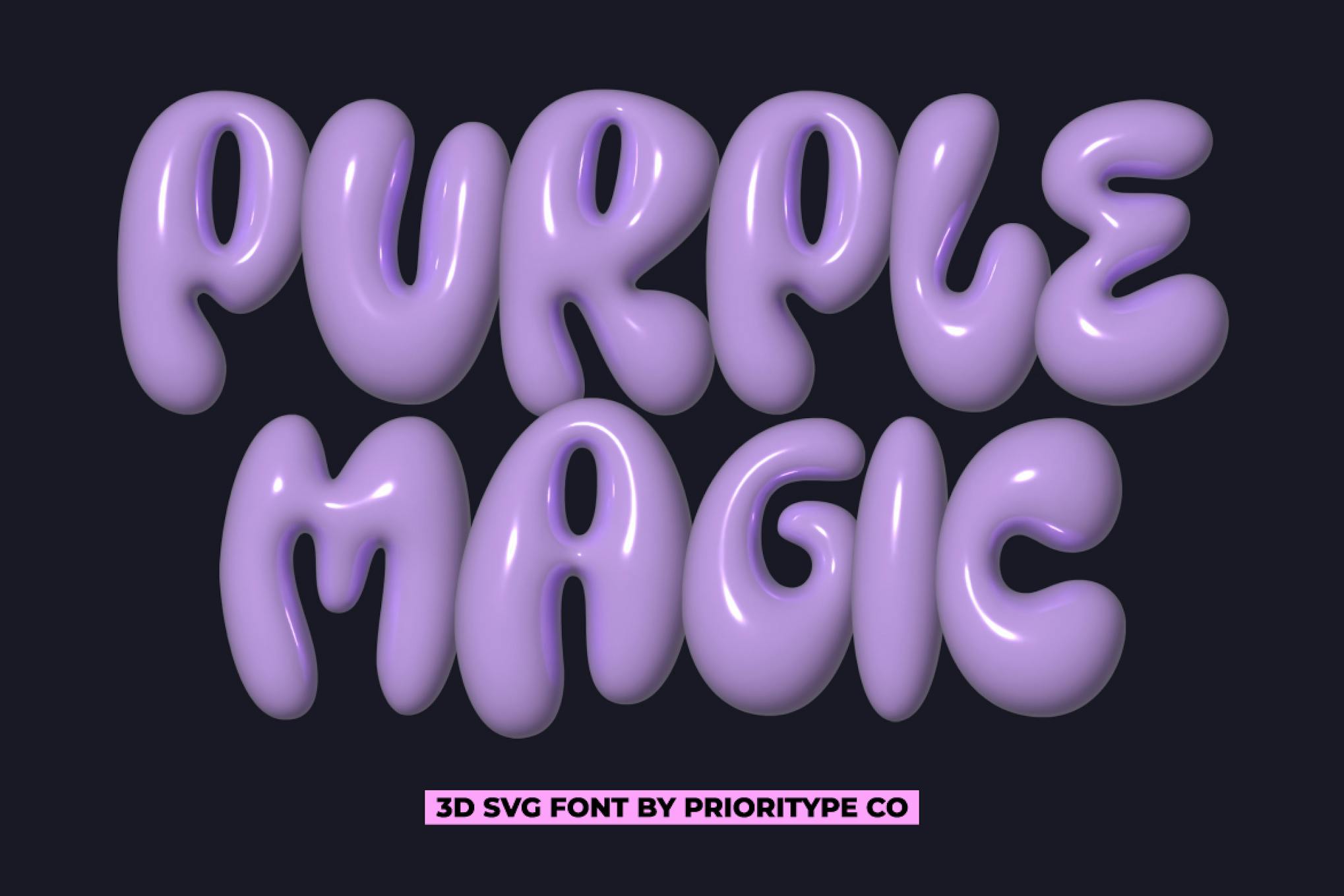 Purple Magic – 3D SVG Font