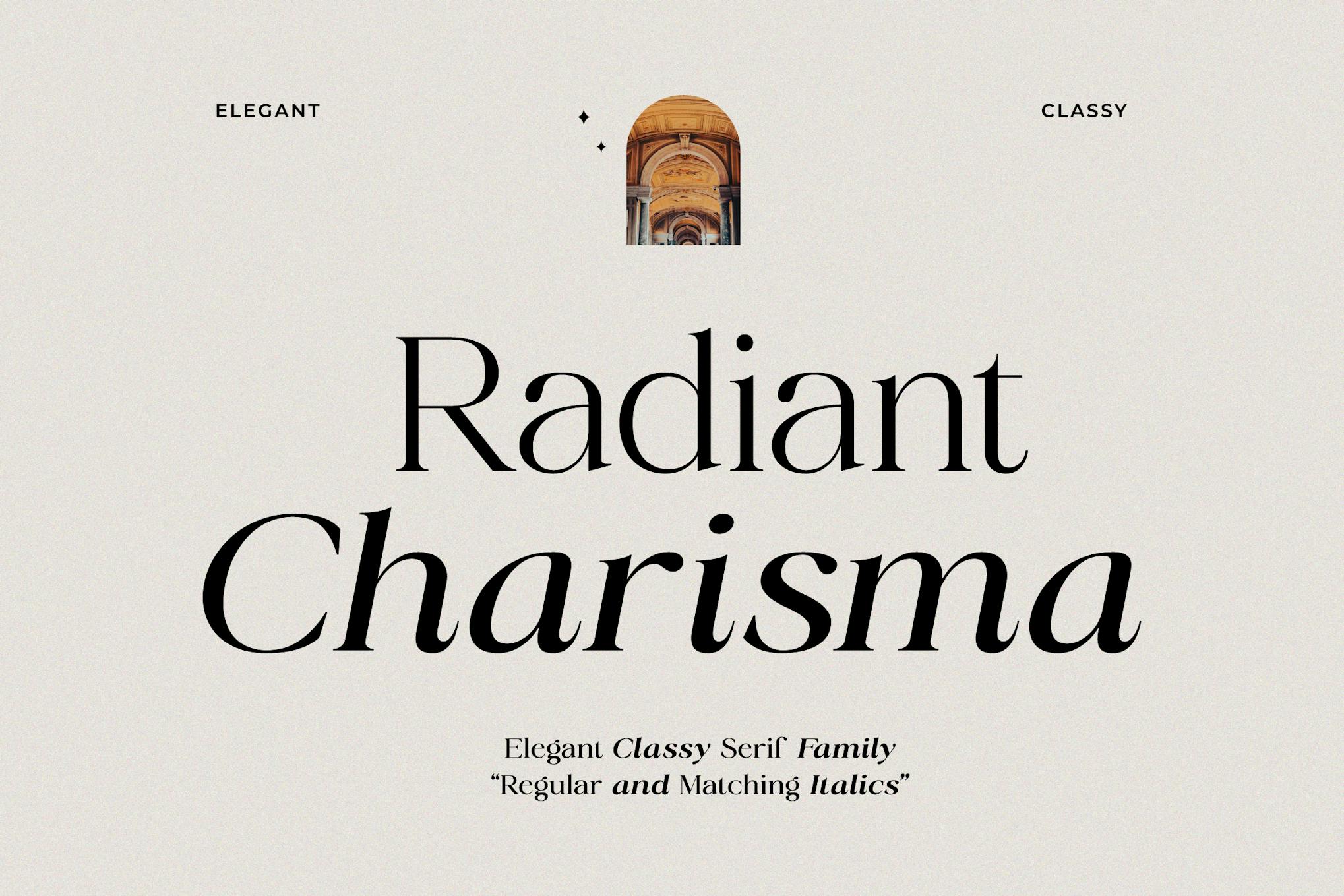 Radiant Charisma – Elegant Serif Family