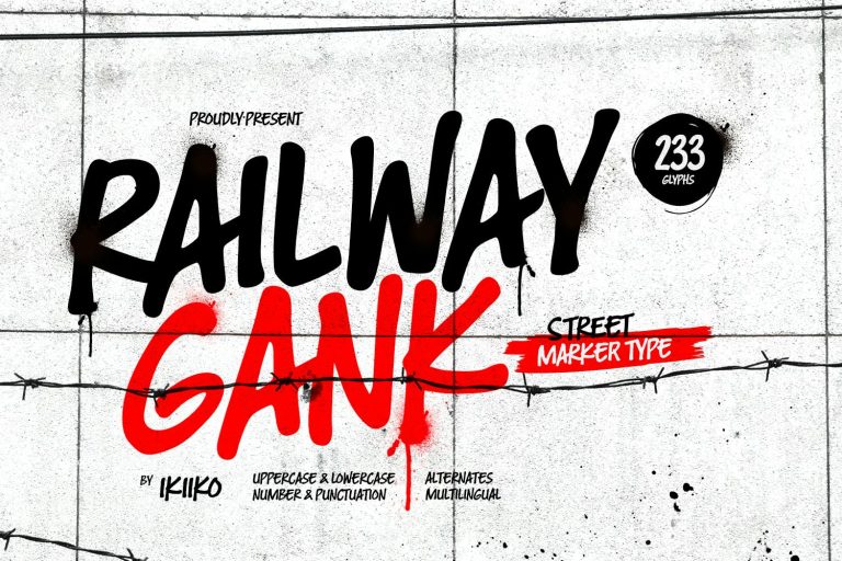 Railway Gank – Street Marker Font
