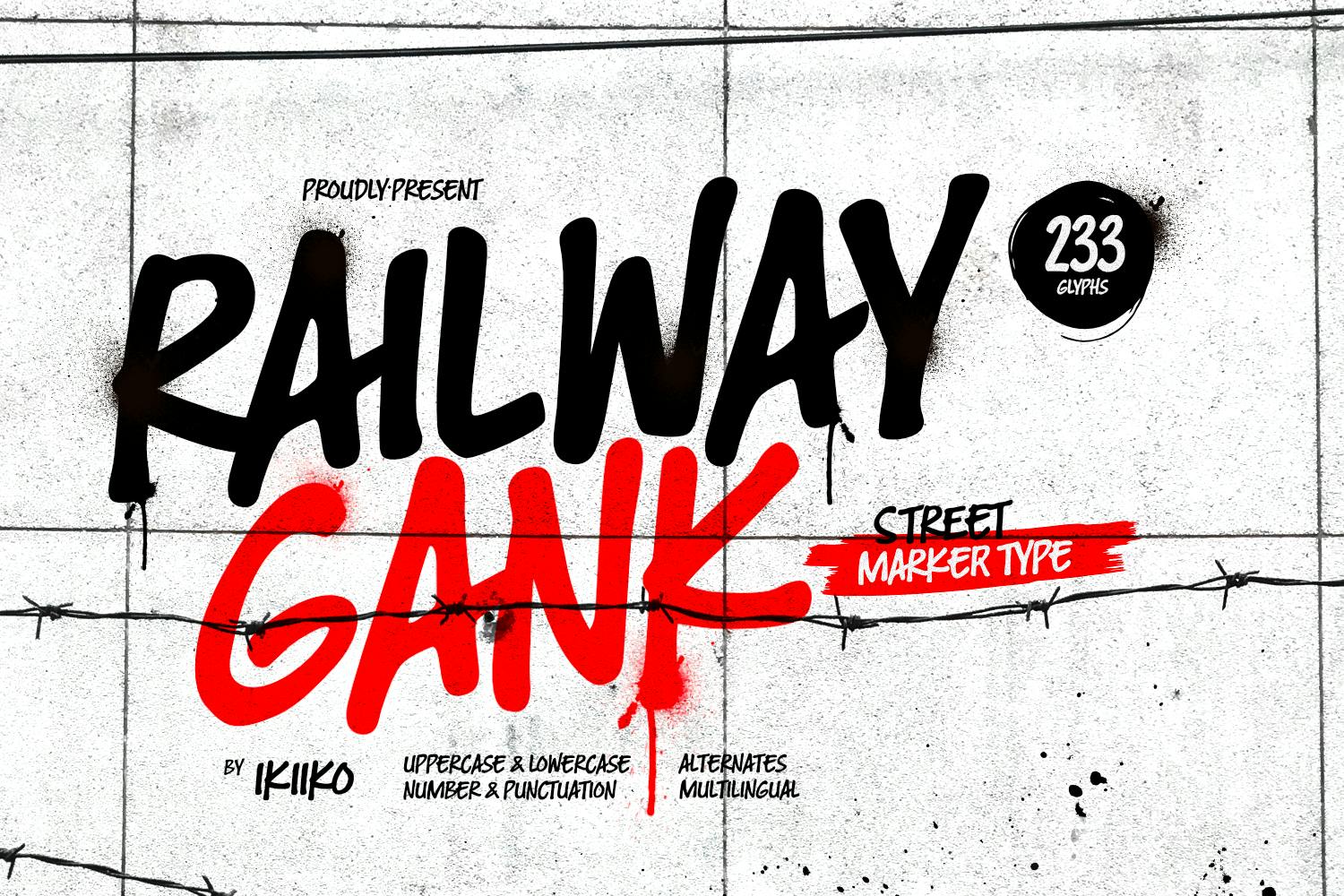 Railway Gank – Street Marker Font