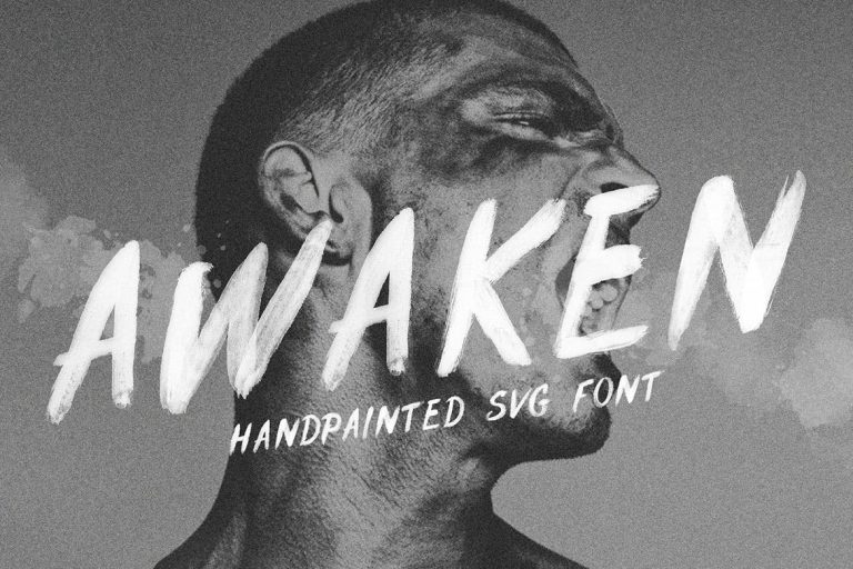 Realistic Brush Fonts Awaken SVG