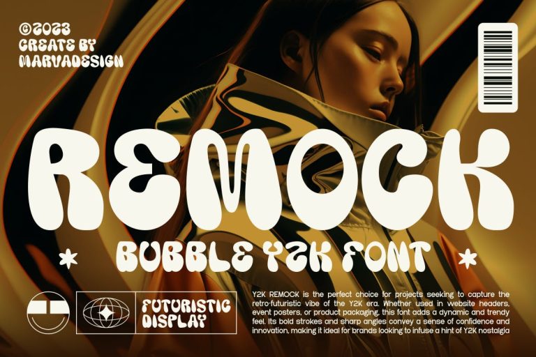 Remock – Retro Bubble Y2K Font