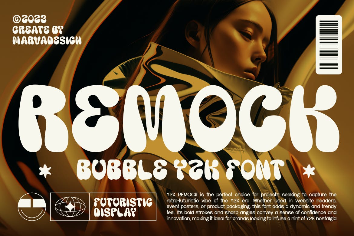 Remock – Retro Bubble Y2K Font