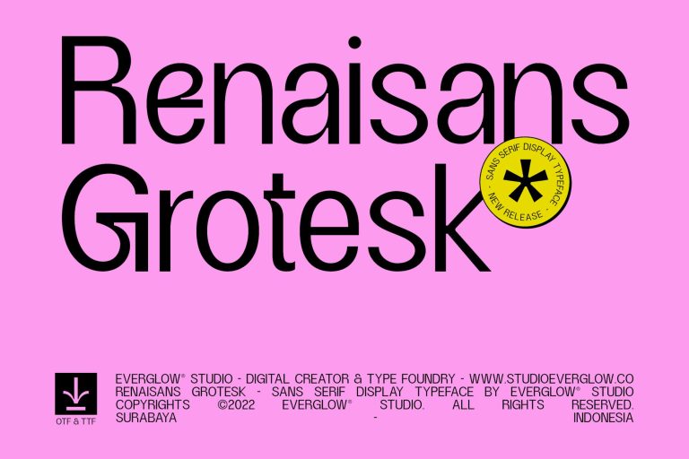 Renaisans Grotesk – Sans Serif Display Typeface