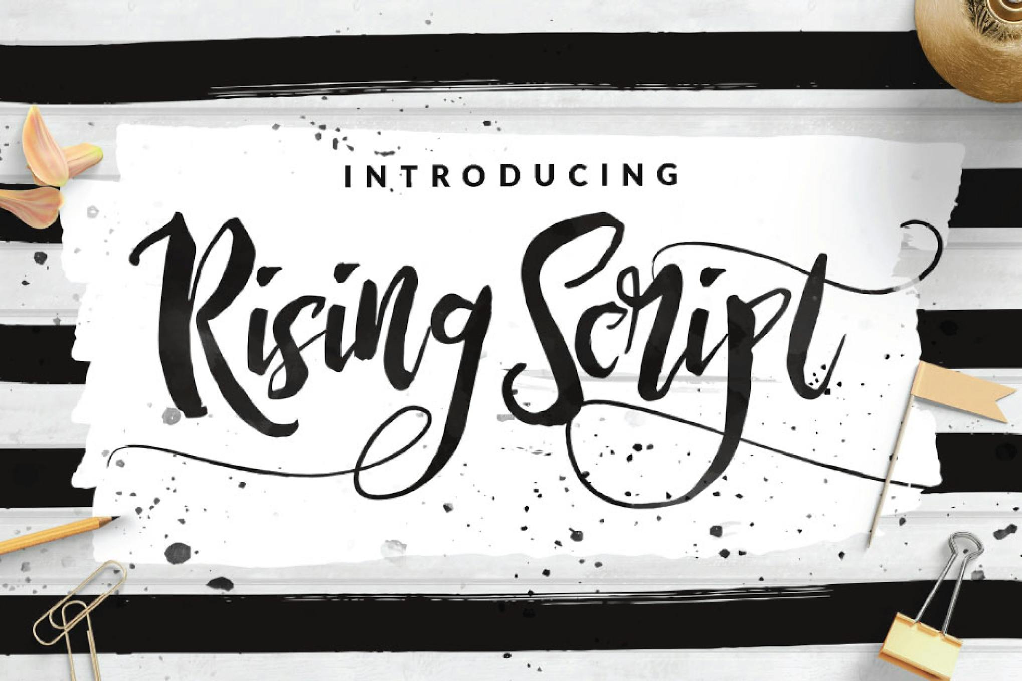 Rising Brush Script Signature logotype