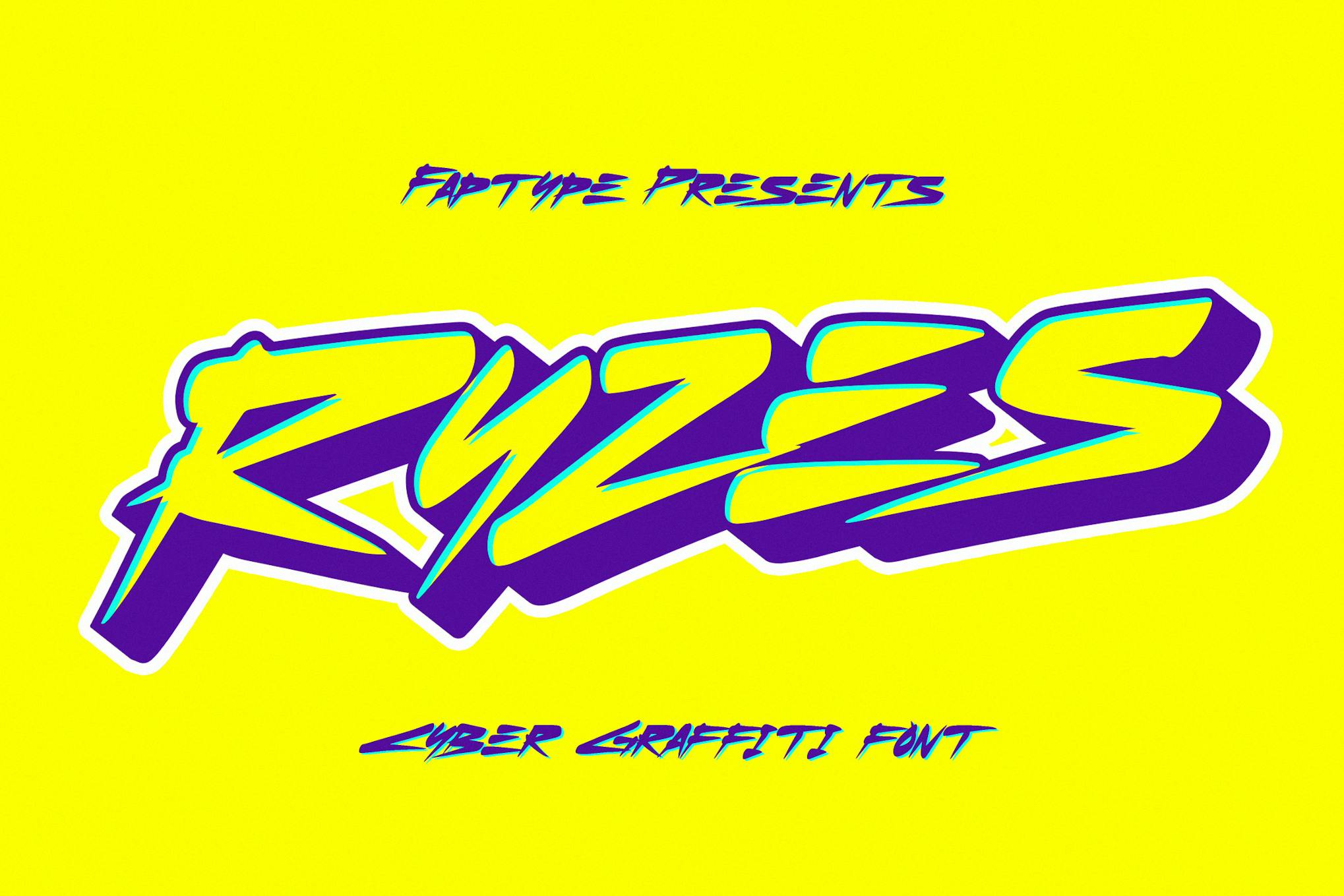 Ryzes | Cyber Graffiti Font Vol.