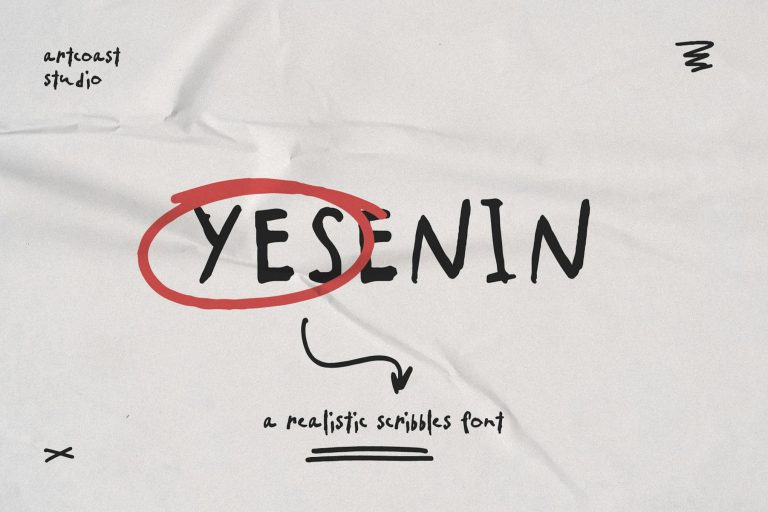 SA Yesenin Realistic Scribbles Font