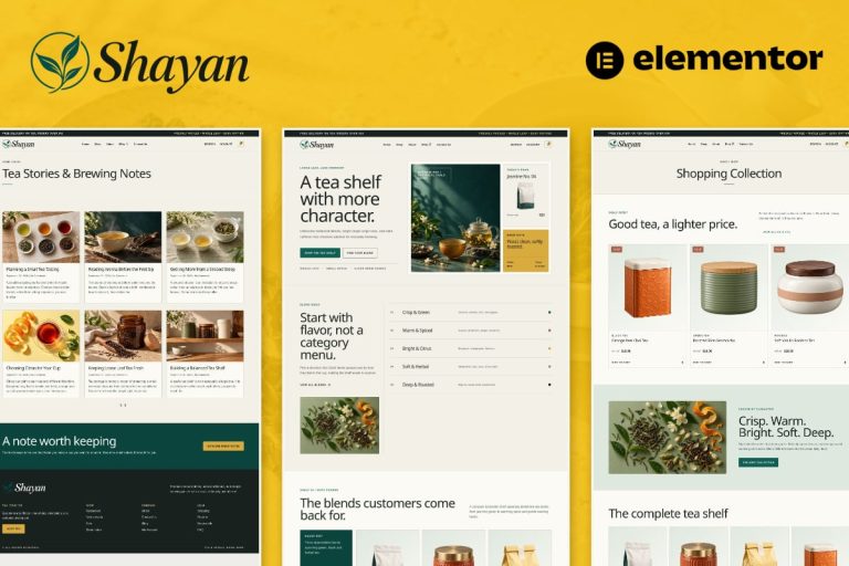 Shayan – Tea & Herbal Drink Shop eCommerce Elementor Pro Template Kit
