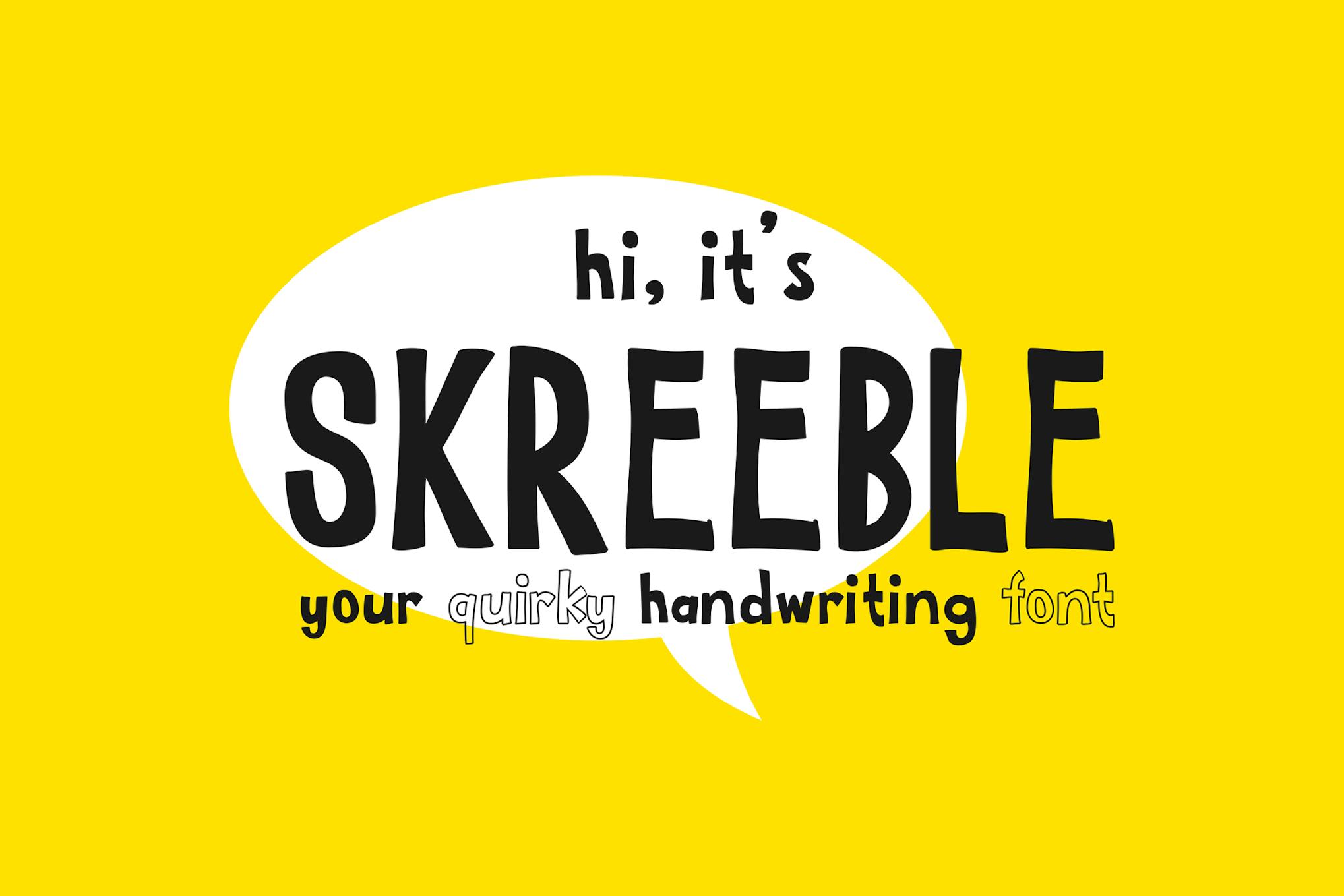 Skreeble – A Fun Sans Serif Font With Quirky Shape