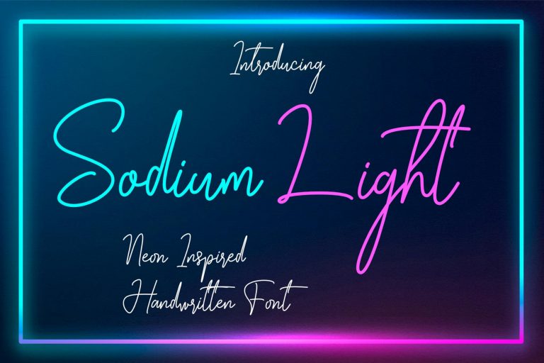 Sodium Light – Neon Handwritten Font