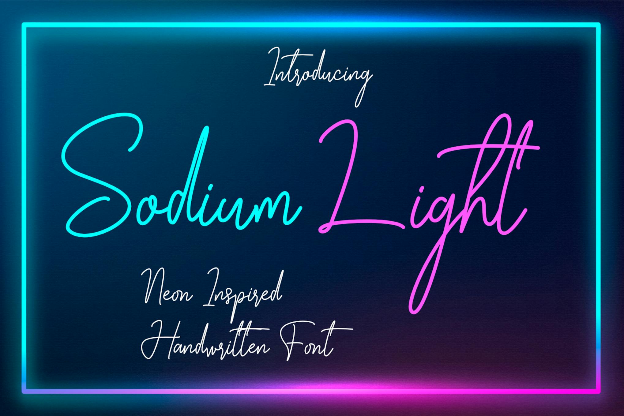 Sodium Light – Neon Handwritten Font