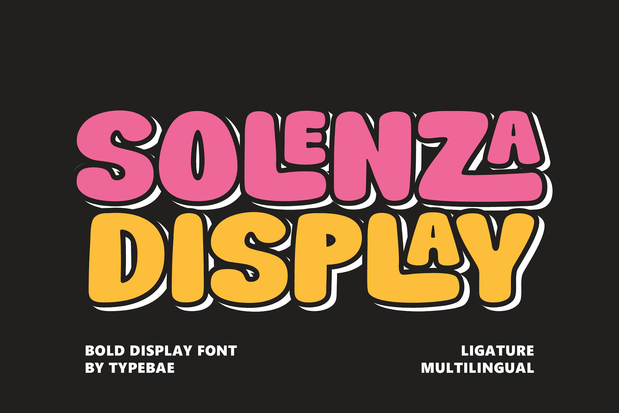 Solenza – Fun Display Font with Ligatures