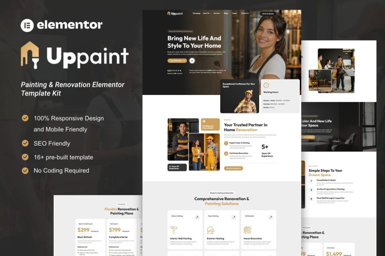 Uppaint – Painting & Renovation Elementor Template Kit