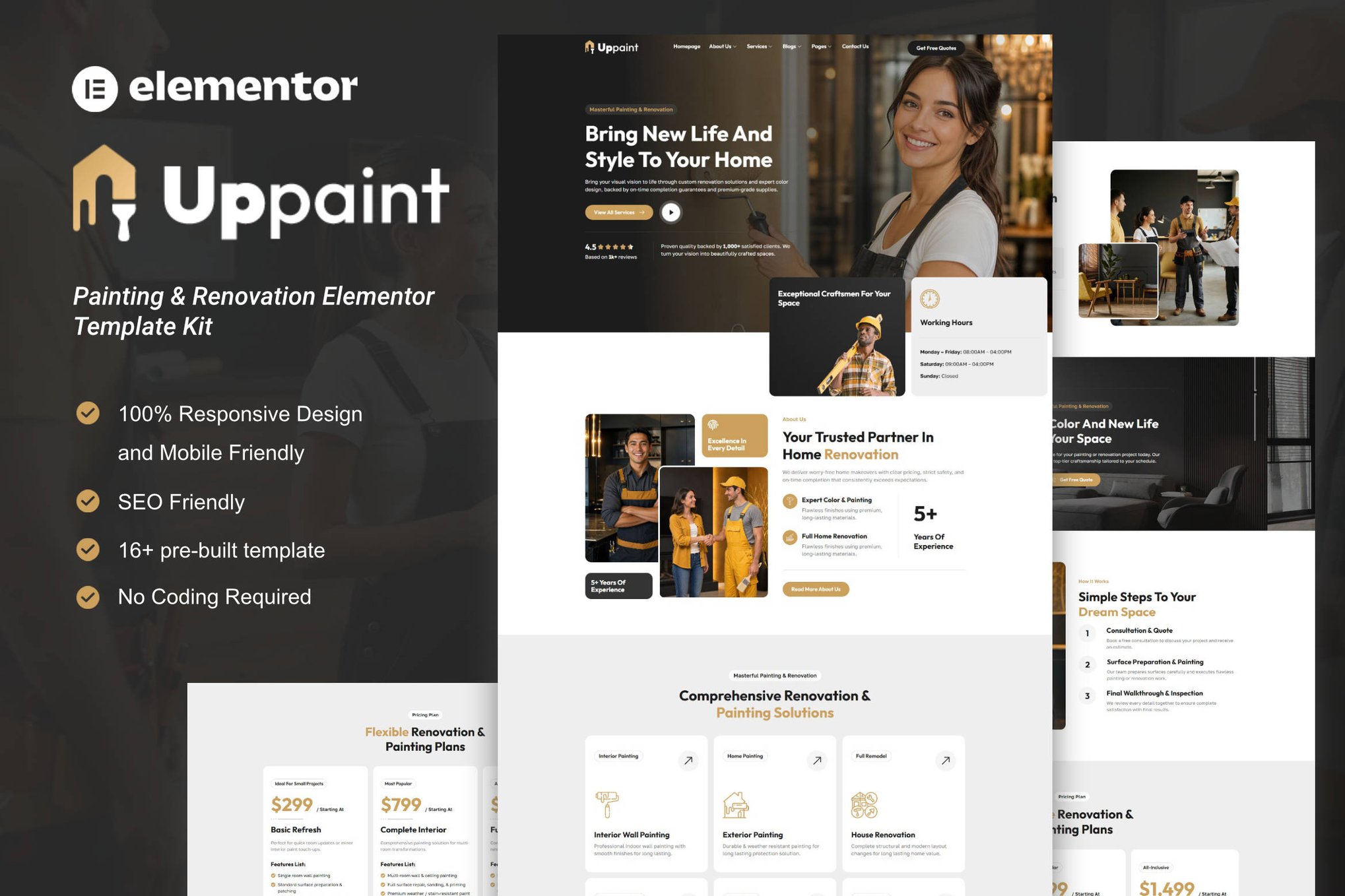 Uppaint – Painting & Renovation Elementor Template Kit