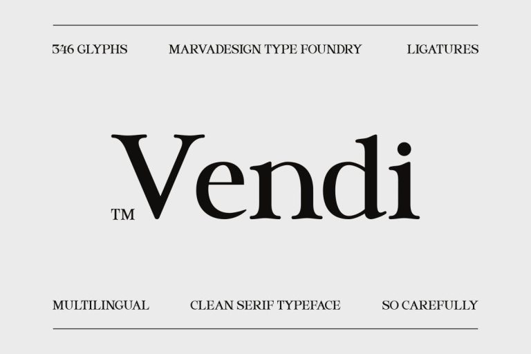 Vendi – Clean Serif Typeface