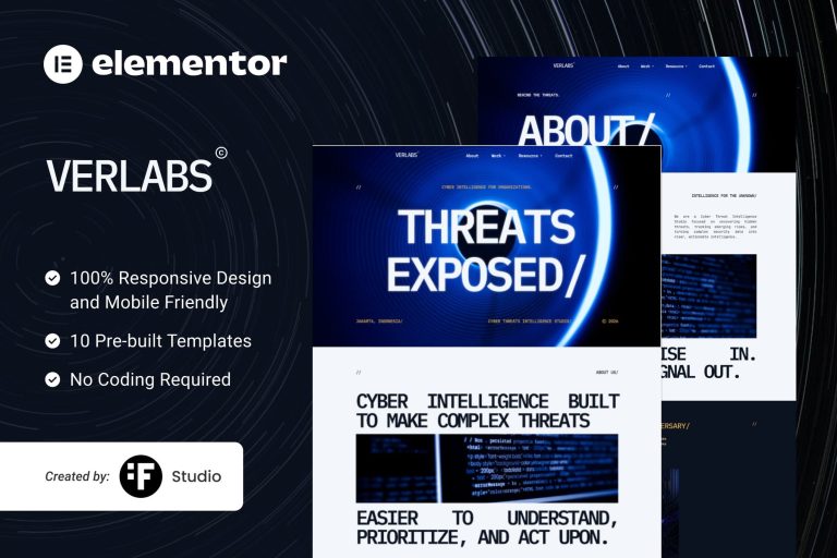 Verlabs – Cyber Threat Intelligence Studio Elementor Template Kit