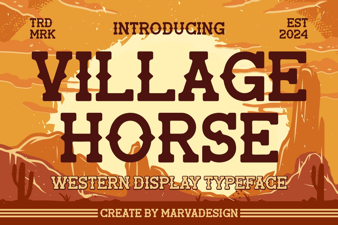 Village Horse – Western Display Font