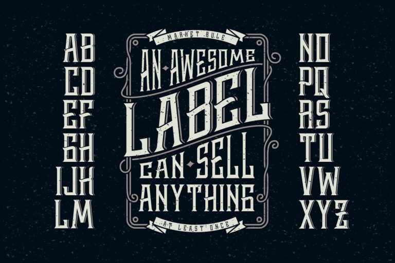 Whiskey label font