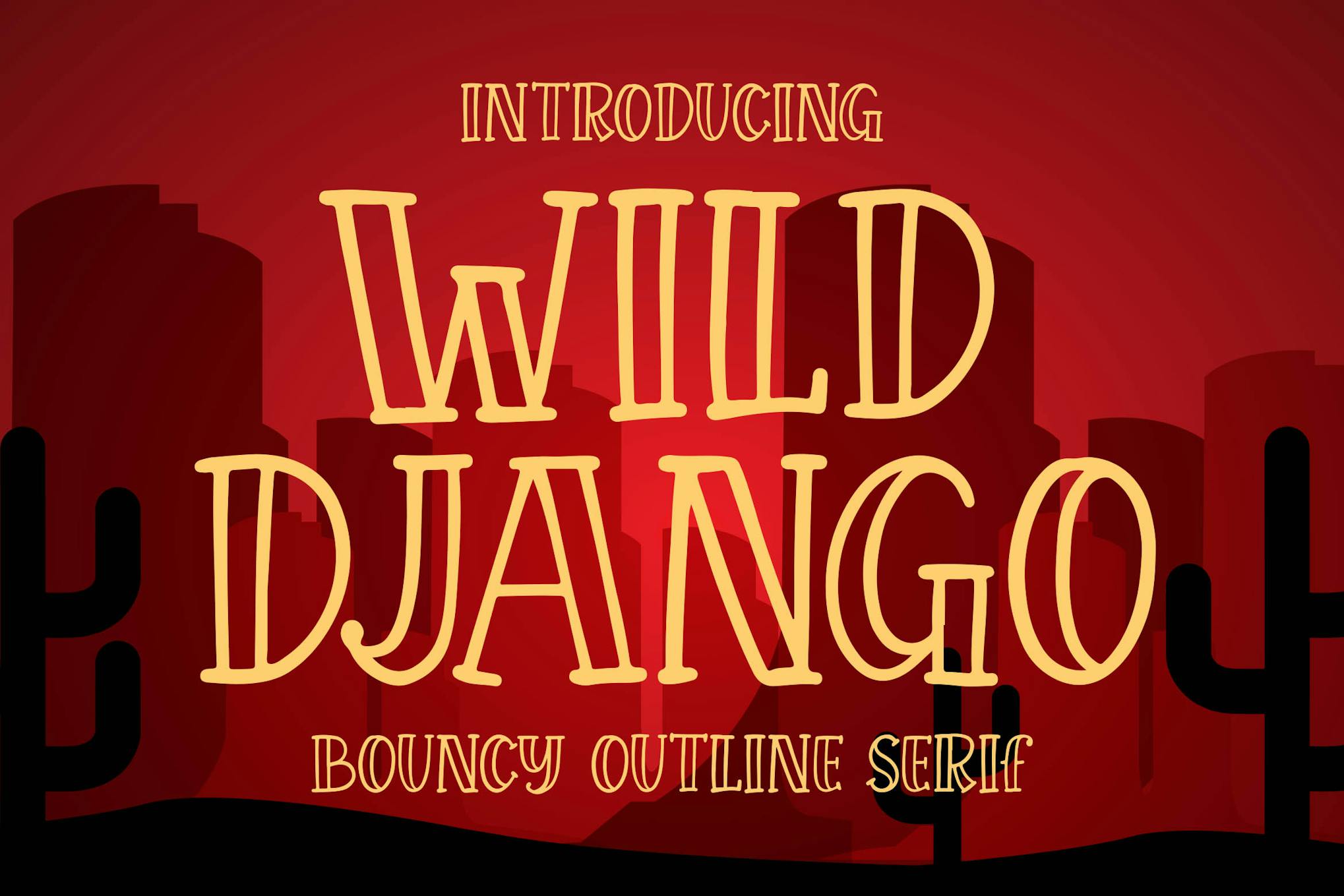 Wild Django – Bouncy Outline Serif