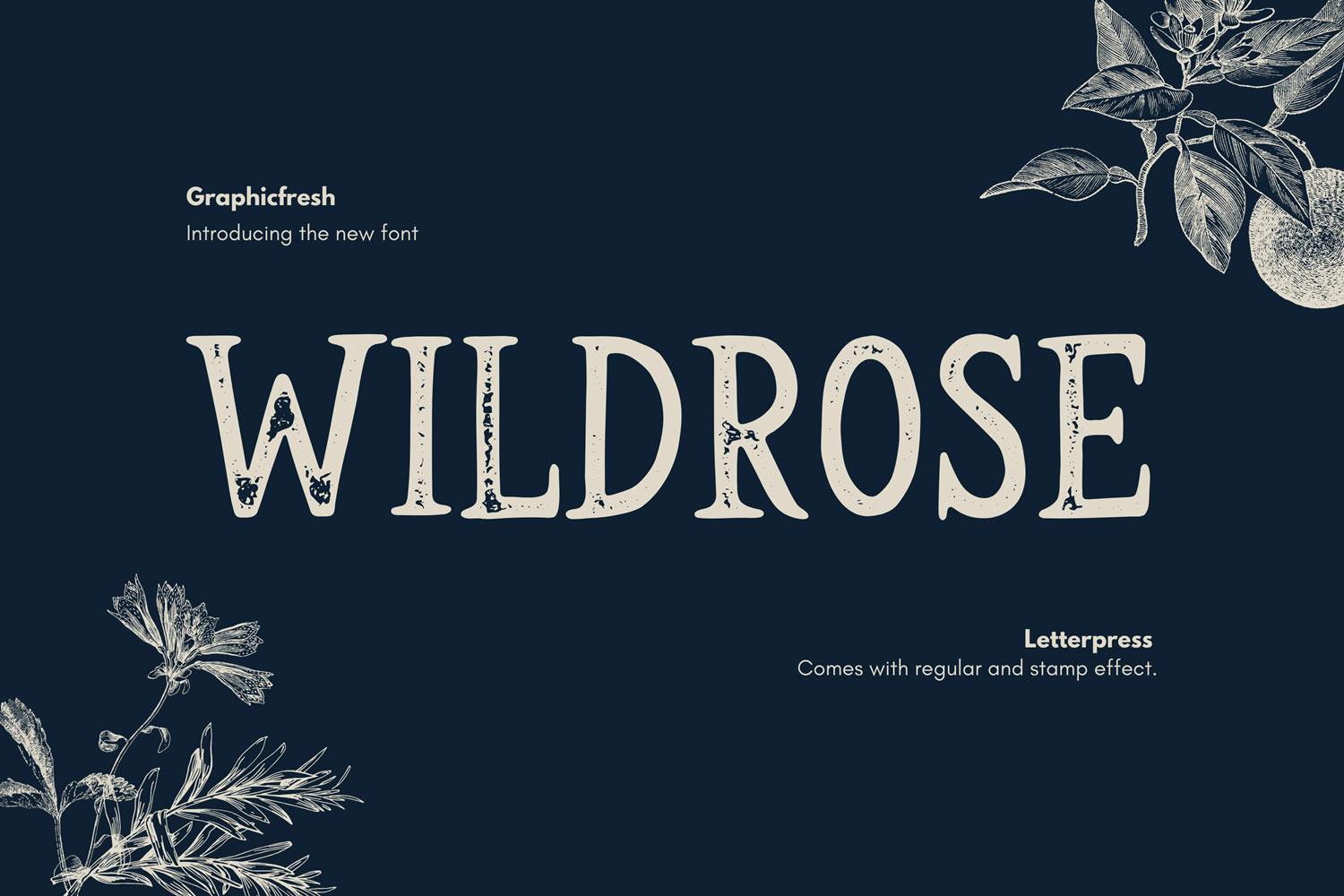 Wildrose – The Vintage Letterpress Font